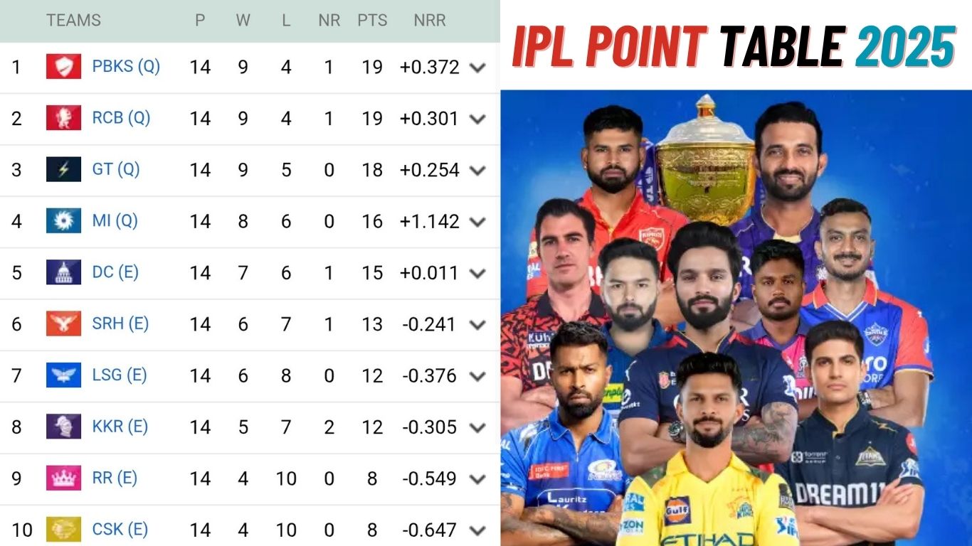 ipl point table 2025:फैन्स में हो रही है लडाई आखिर कौन जीतेंग final read right now
